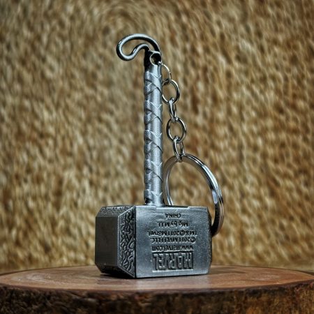 Thor Mjolnir Silver Keychain
