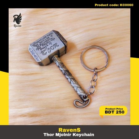 Thor Mjolnir Silver Keychain