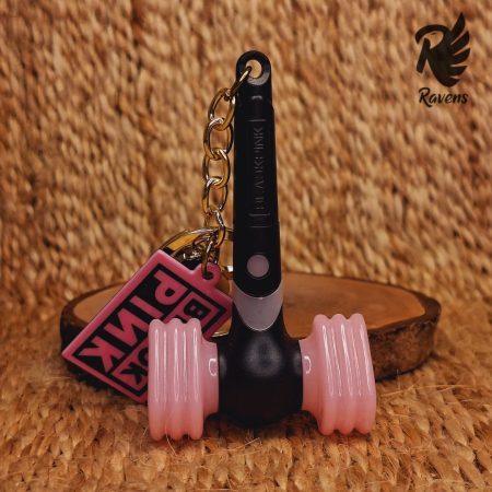 Black pink lighting keychain