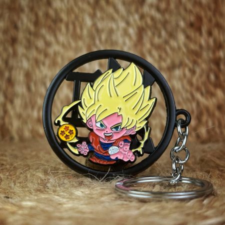 Goku ss spinning keychain