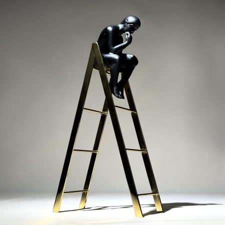 Man Thinking on Ladder Showpiece