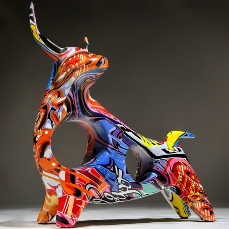 Colorful Bull Showpiece